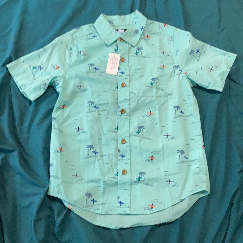 Boys Surfer Poplin Button Down Shirt - Picture 2 of 4